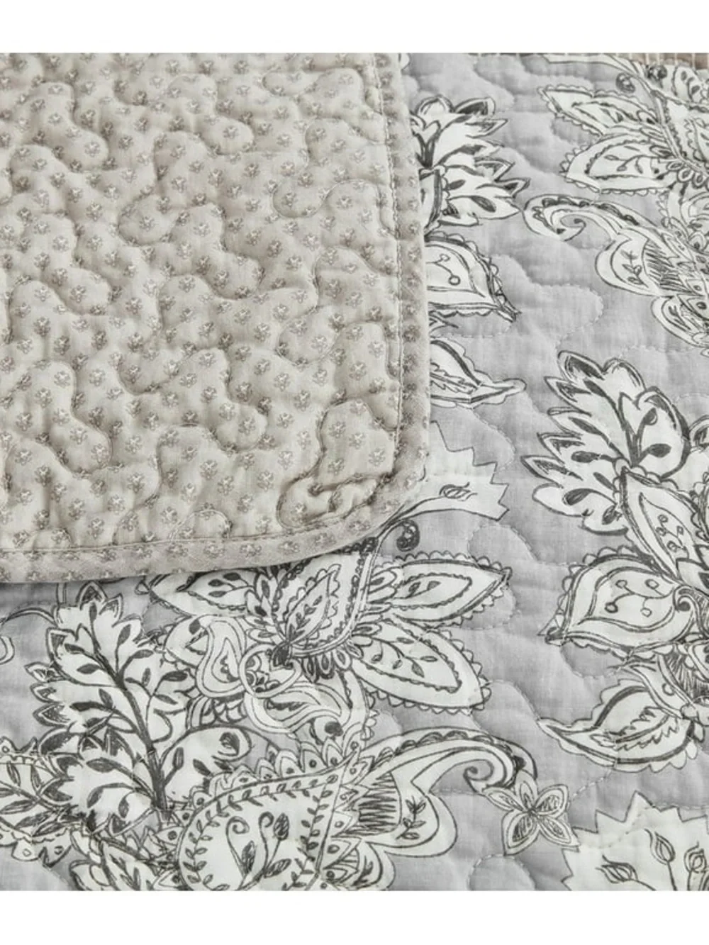 Luxury Neutral Patchwork Queen 3 piece Quilt Set - Gray/Taupe 100% cotton
